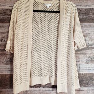 Croft & Barrow Cream knit Throw Over Size M